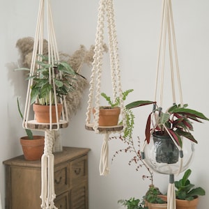 Macrame plant hanger Hanging shelf plant shelf Large hanging planter Wall planter pot holder, Floating shelf, Swing shelf, Garden decor