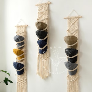Baseball cap holder Macrame hat hanger Hat rack wall Cap organizer wall mount Cap display rack Gifts for him Gifts Father&#39;s Day gifts