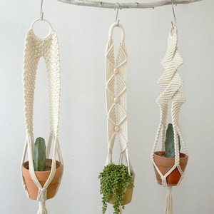 Geometric Macrame Plant Hanger Rope Hanging Planter Wall Planter Indoor Large Pot Holder Boho Rustic Home Decor Plant Lover Gifts