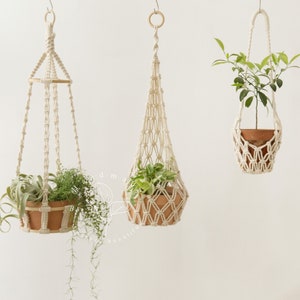 Plant hanger no tassel Hanging planter Hanging plant holder Indoor planter Macrame planter Macrame plant holder, Plant lover gifts