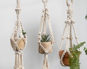 17.7 39 39 Small macrame plant hanger Short suspended wall planter Mini wall hanging plant holder Rope crochet ceiling hanging planter cute boho