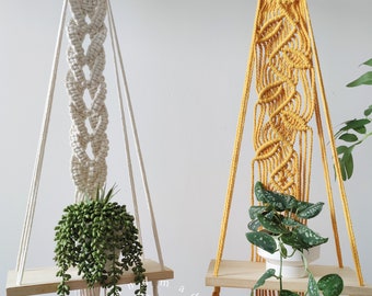 マクラメプラントハンガー シェルフ プラントハンガーシェルフボードMA2164