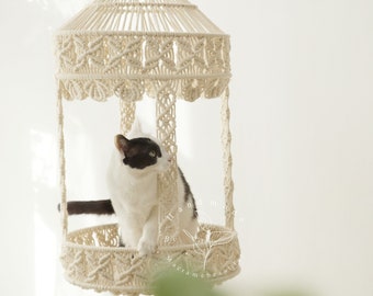 Macrame cat hammock Large hanging cat bed Macrame cat bed Cat swing Cat wall furniture Cat room cat house decor, Cat lover gifts