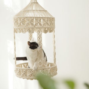 Macrame cat hammock Large hanging cat bed Macrame cat bed Cat swing Cat wall furniture Cat room cat house decor, Cat lover gifts