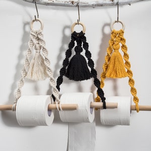 Paper towel holder Toilet paper holder Macrame toilet roll holder Boho bathroom decor Boho kitchen storage organization Paper dispenser