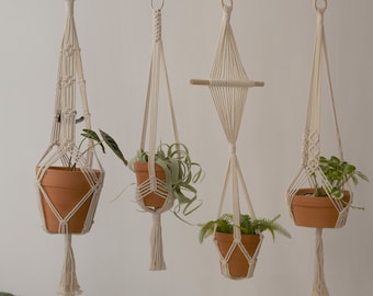 Macrame plant hanger Indoor garden decor hanging planter Plant holder Pot Hanger plant hanger no tassel, Wall planter, Plant lover gift