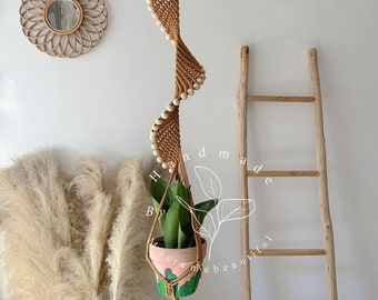 Spiraalvormige macrame plantenhanger Grote hangende plantenbak binnen Macrame plantenbak Hangende plantenhouder Wandplantenhanger Geschenken voor plantenliefhebbers