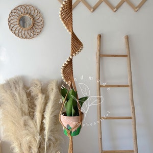 Spiral macrame plant hanger Large Hanging Planter indoor Macrame planter Hanging plant holder Wall plant hanger Plant lover gifts