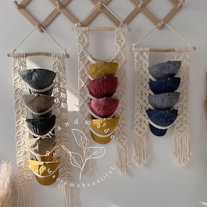 Appendino per cappellino da baseball in macramè, porta cappelli in macramè, organizer per cappelli, porta cappelli in macramè, porta cappelli da parete, decorazione boho, festa del papà