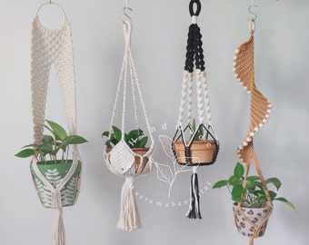 Boho macrame plant hanger Hanging planter Hanging plant holder Indoor planter Macrame planter Gifts for mom, Plant lover gifts
