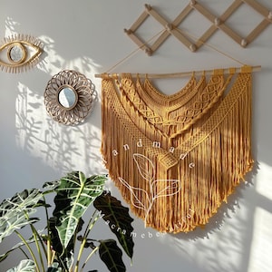 Macrame wall hanging Large woven tapestry Over the bed headboard Boho bedroom living room nursery decor Fiber wall art Wedding backdrop