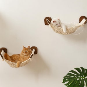 Macrame cat wall shelves Cat wall furniture Wall mounted cat bed Cat wall hammock Cat steps Cat tree Macrame cat bed Cat lover Gift