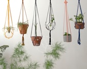 Macrame plant hanger no tassel, Hanging planter, Wall planter no tail, Indoor garden decor, Simple plant hanger no fringe, Plant holder Boho