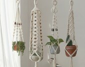 Macrame plant hanger, Hanging planter, Large wall planter indoor, Long decorative pot holder, Rope crochet ceiling planter, Boho decor