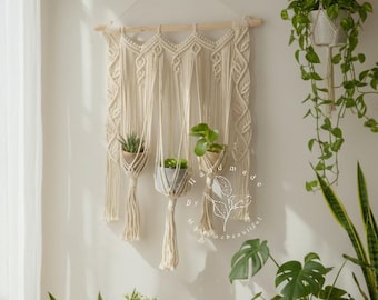 Macrame wall planter Macrame wall hanging Macrame plant hanger Hanging wall planter Plant holder Boho wall planter Plant lover gifts