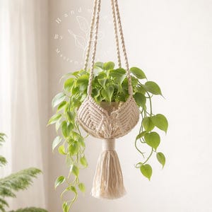 大型マクラメプラントハンガー マクラメプランター マクラメプラントホルダー 屋内用ハンギングプランター マクラメブルーメンアンペル 彼女へのギフト 植物愛好家へのギフト