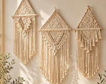 Macrame Wall Hanging Boho Wall Decor Large Macrame Wall Art Living room bedroom decor Lotus tapestry Woven wall hanging Gifts for her