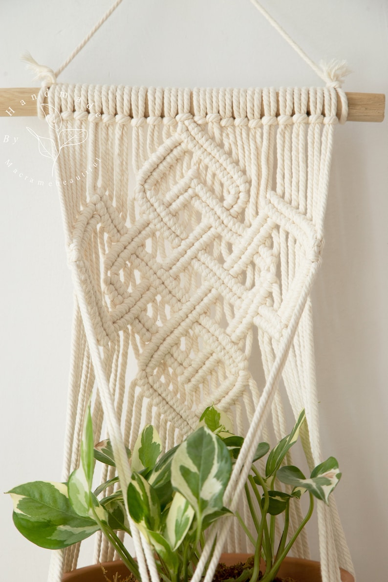 Large macrame plant hanger Hanging planter Boho wall decor Wall planter Hanging plant decor Plant holder indoor, Plant lover gifts image 8