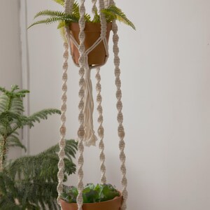 Macrame plant hanger Large hanging planter Indoor garden decor Double plant hanger Macrame planter Rope plant hanger, Plant lover gift image 15