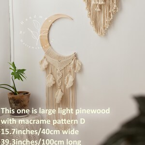 Macrame Moon Wall Hanging Crescent Moon Wall Decor Wooden Moon Wall Art ...