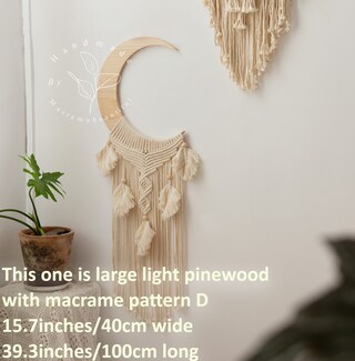 Acchiappasogni Con Luna E Stella In Macramè - Decorazione Da Parete Bohémien Con Luci Incluse, Fatto A Mano, Regalo Per Camera Da Letto, Compleanno Donna, Festa Della Mamma