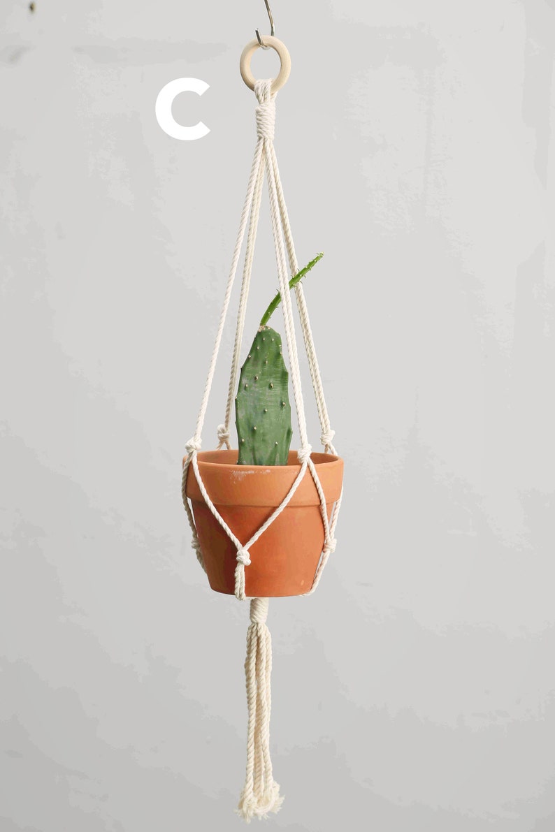 Macrame plant hanger Hanging planter Indoor garden decor Wall planter Small pot holder, Macrame planter Rope planter Boho Plant lover gifts image 6