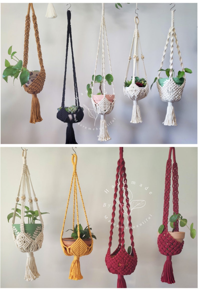 Boho Macrame Plant Hanger Large Hanging Planter Plant Etsy
