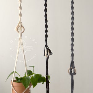 Extensión para colgar plantas Extensión para macetas colgantes para techos altos Extensor largo para soporte de plantas Extensión móvil de macramé Accesorios para plantas