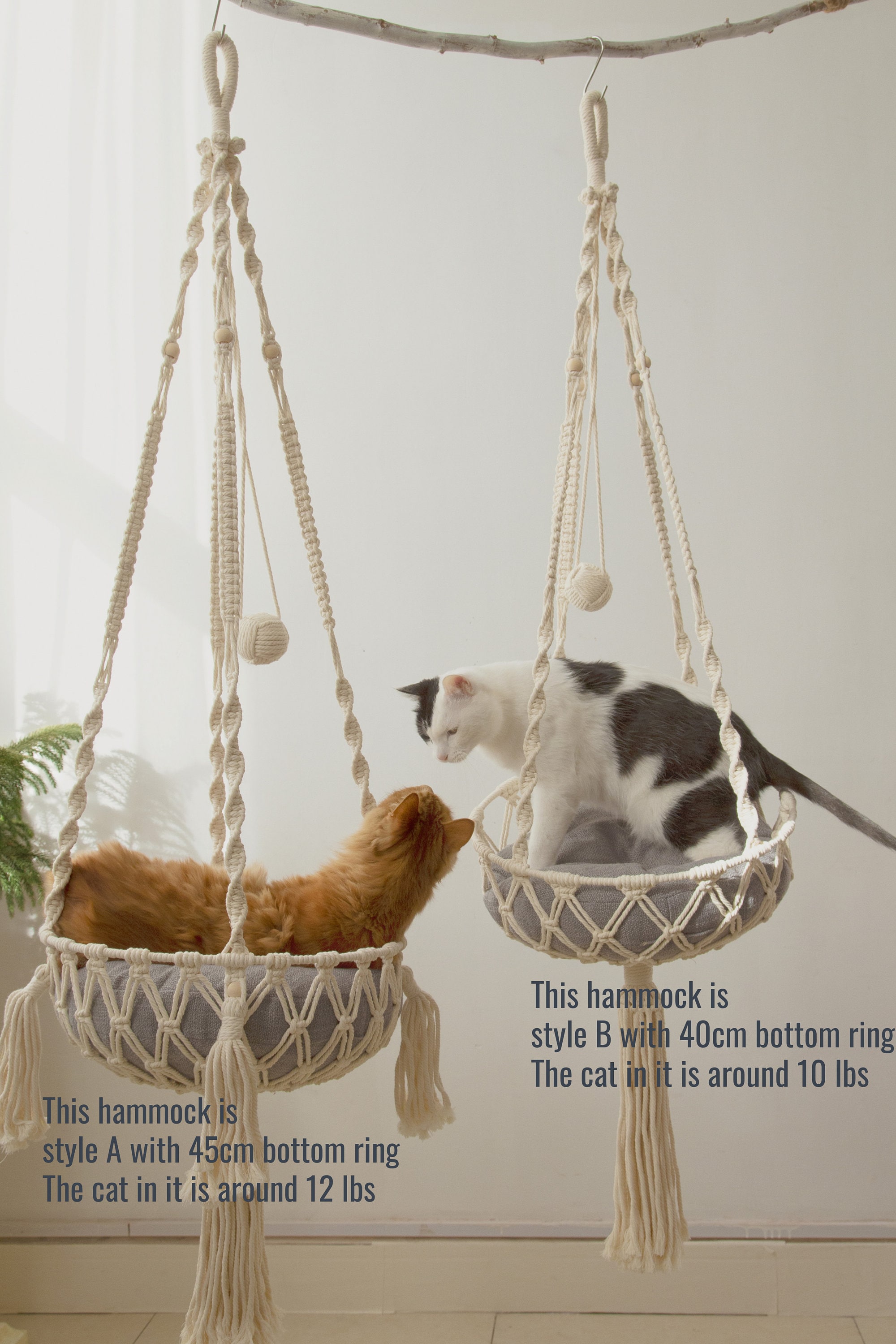 Amaca Appesa Per Gatti In Stile Bohemien - Letto Sospeso Con Nappe Per Interni Ed Esterni - Foto 1