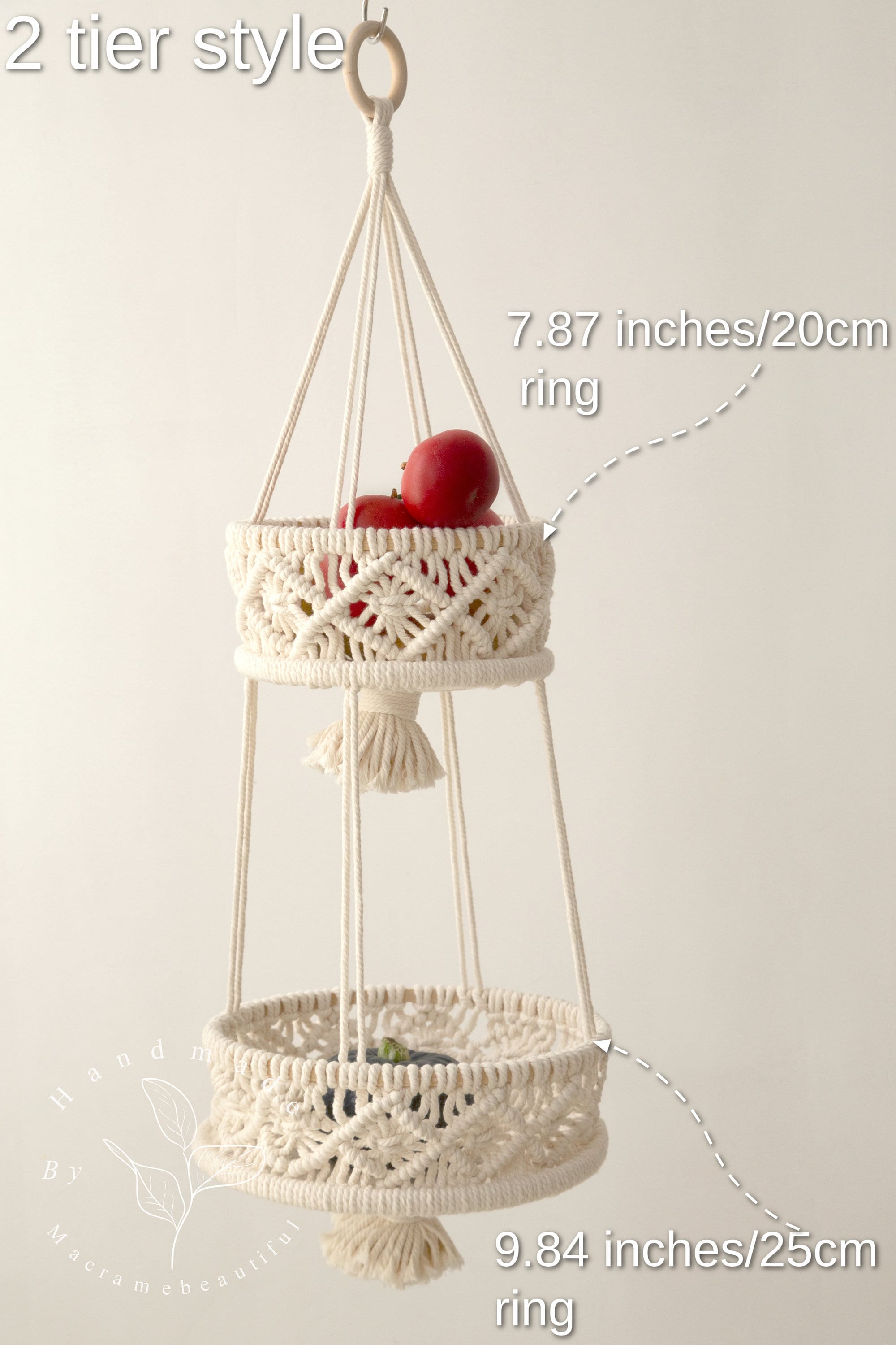 Hanging fruit basket for kitchen storage