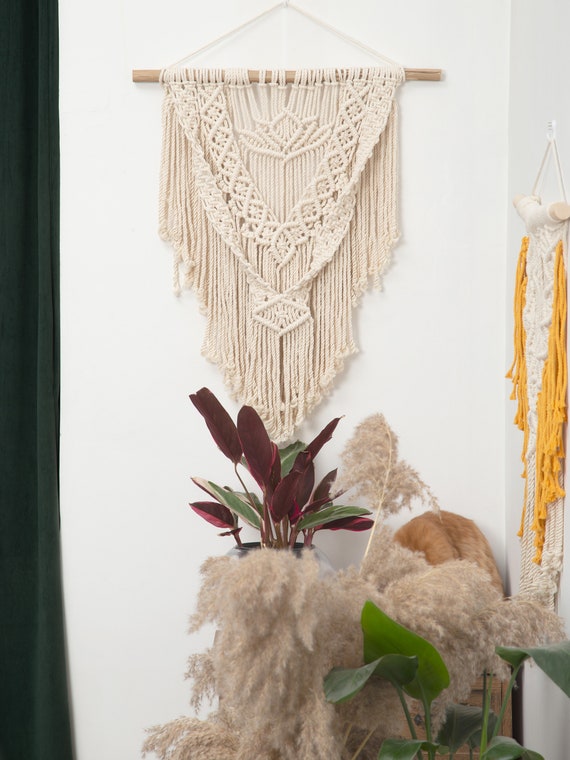 Cotton Rustic Macrame Wedding Backdrop Curtain Wall Hanging Decor