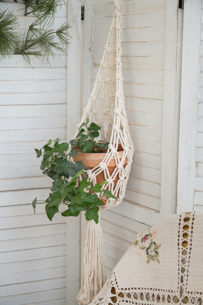 Macrame plant hanger Indoor garden decor Large hanging planter Plant holder Pot Hanger Hanging basket, Wall planters, Plant lover gift image 7