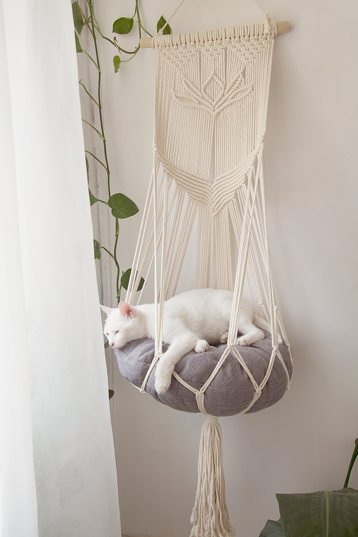 macramé hamac chat