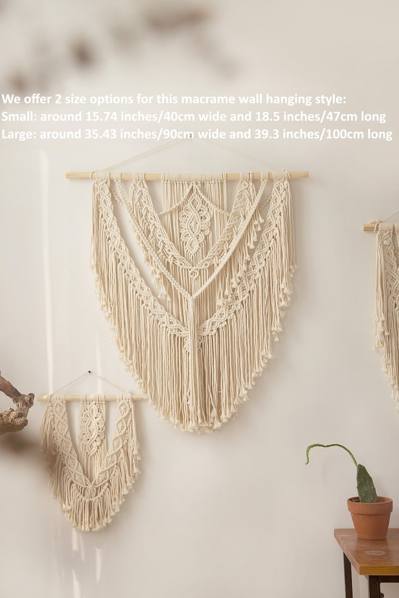 Large macrame wall hanging Boho bedroom decor Over the bed Etsy