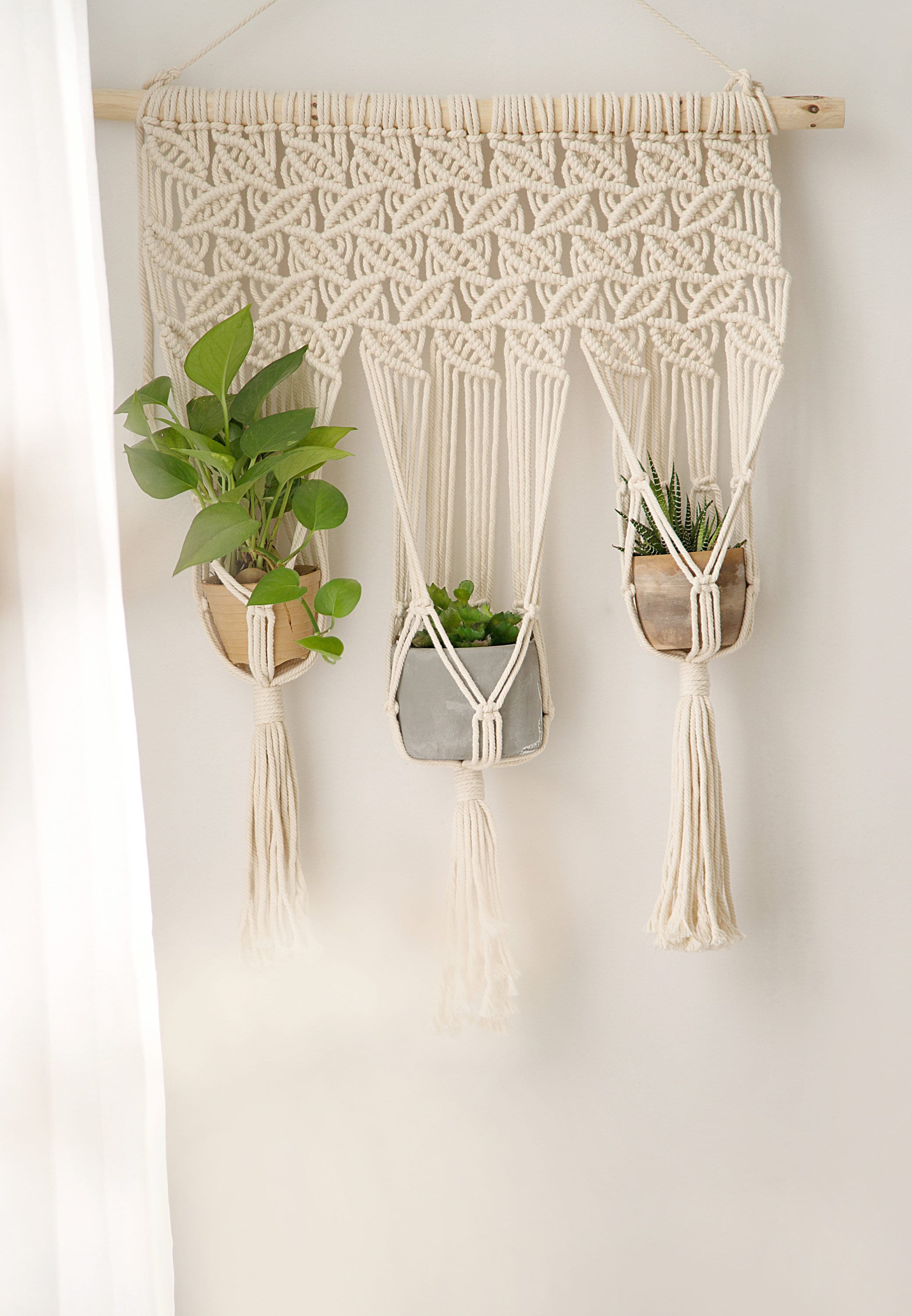 Macetero colgante de macramé para planta Florencia – Deco y Puntos