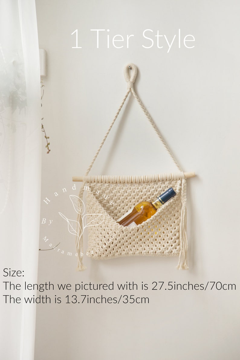 Macrame Hanging Basket Hanging Wall Basket Macrame Mail Etsy