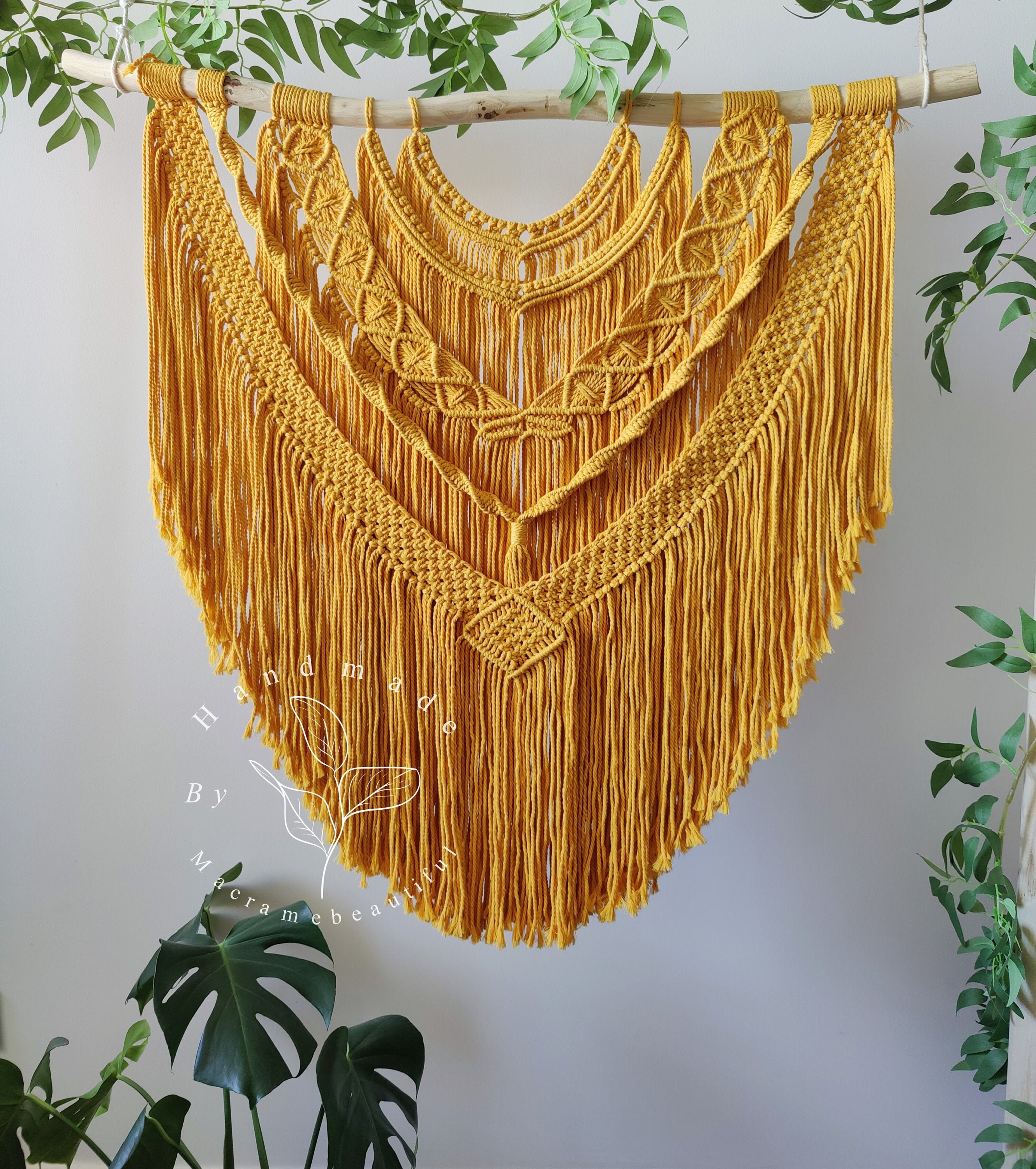 Macrame Wall Hanging Large Woven Tapestry Over the Bed Headboard