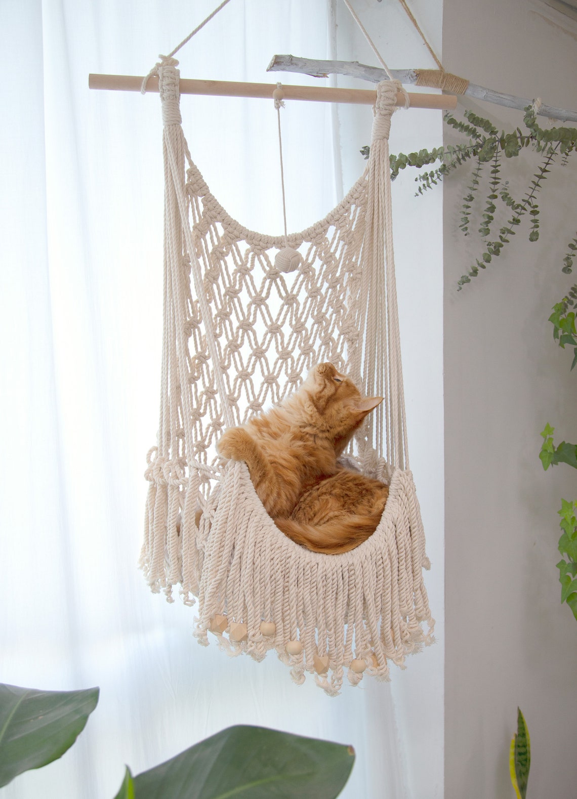 macramé hamac chat