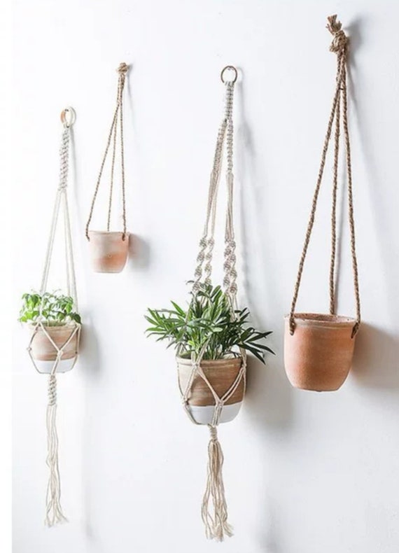 24 4 36 8 Macrame Plant Hangers Macrame Wall Etsy