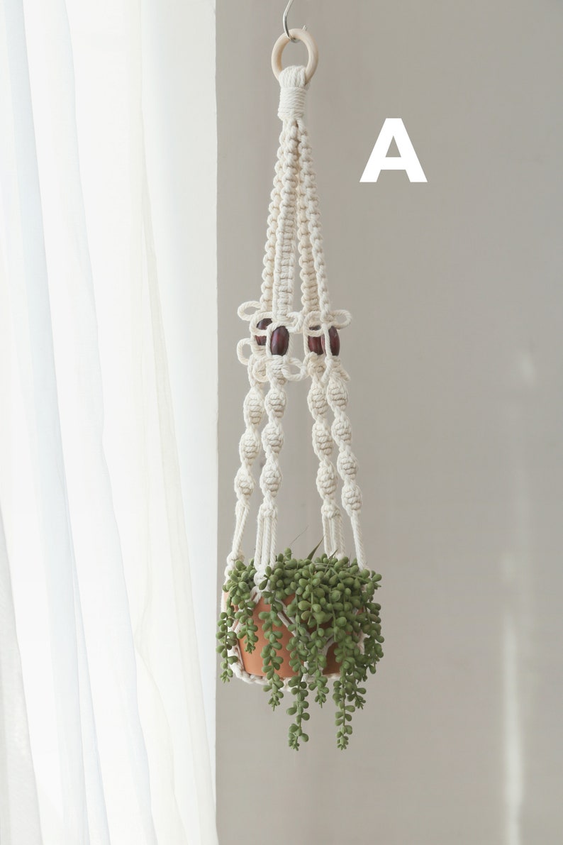Macrame plant hanger Hanging planter Large wall planter indoor Plant pot holder Rope crochet ceiling planter Boho decor Gifts for her image 4