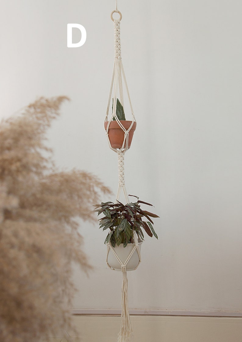 Double macrame plant hanger - Thumbnail 2