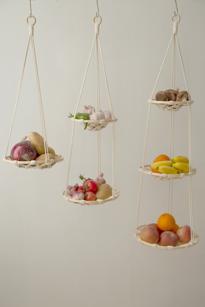 Fruit Hammock Under Hanging Fruit Basket Obstkorb Etsy