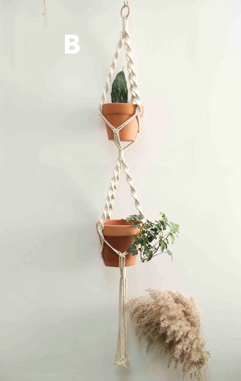 Double macrame plant hanger - Thumbnail 5