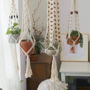 Macrame plant hanger Hanging planter Large wall planter indoor Plant pot holder Rope crochet ceiling planter Boho decor Gifts for her image 9