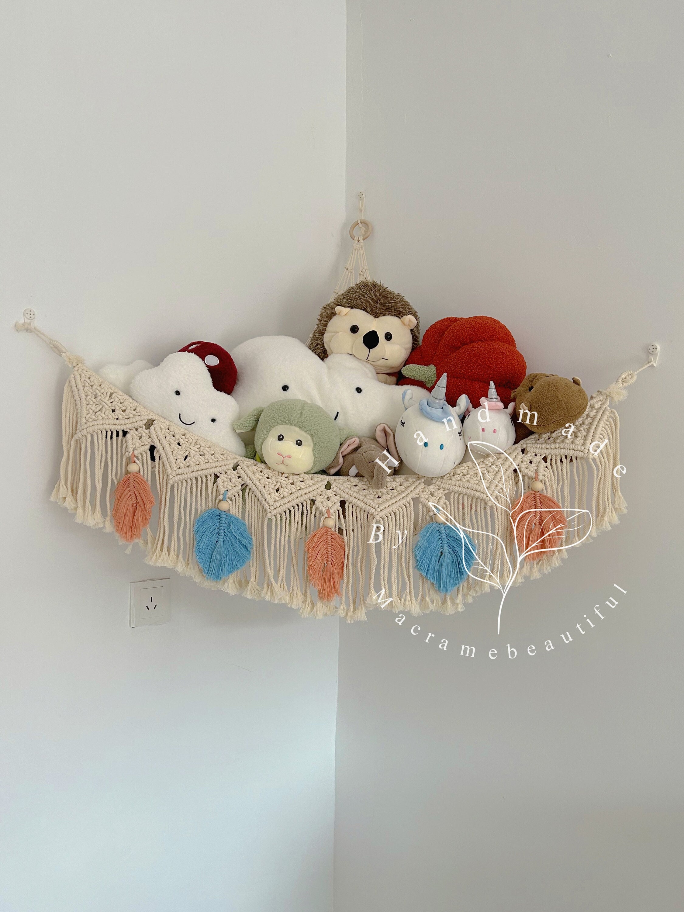 Doppelnetz Spielzeug 2 Stck Kuscheltier Aufbewahrungsnetz Hngematte   Stofftier Organizer Fr Kinderzimmer