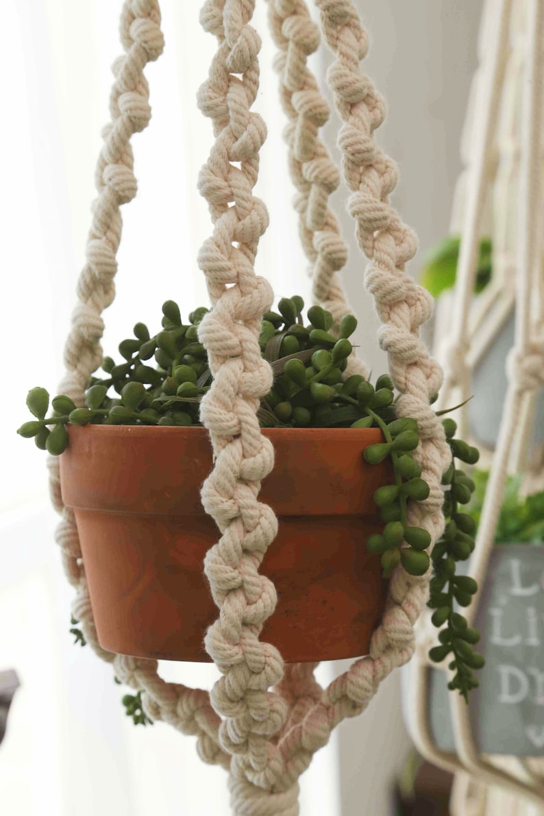 Double macrame plant hanger Extra large 2 tier hanging Etsy