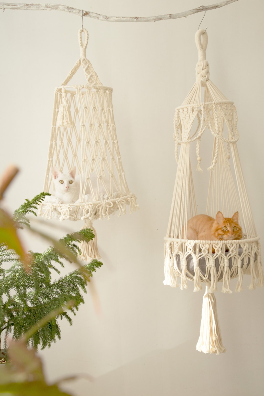 Hanging Cat Bed Cat Tree Macrame Cat Hammock Cat Wall Furniture Cat