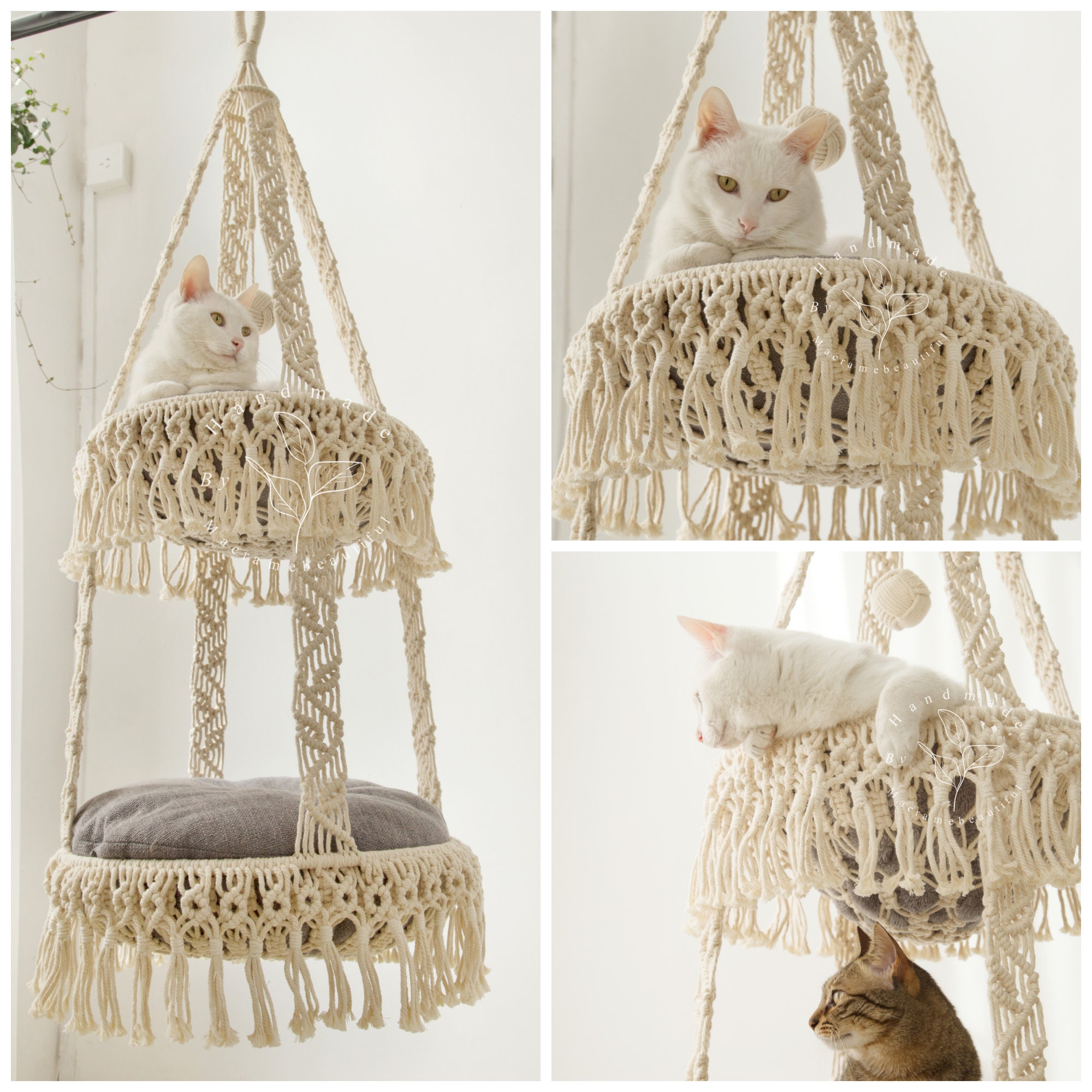 Macrame cat hammock patterns sale