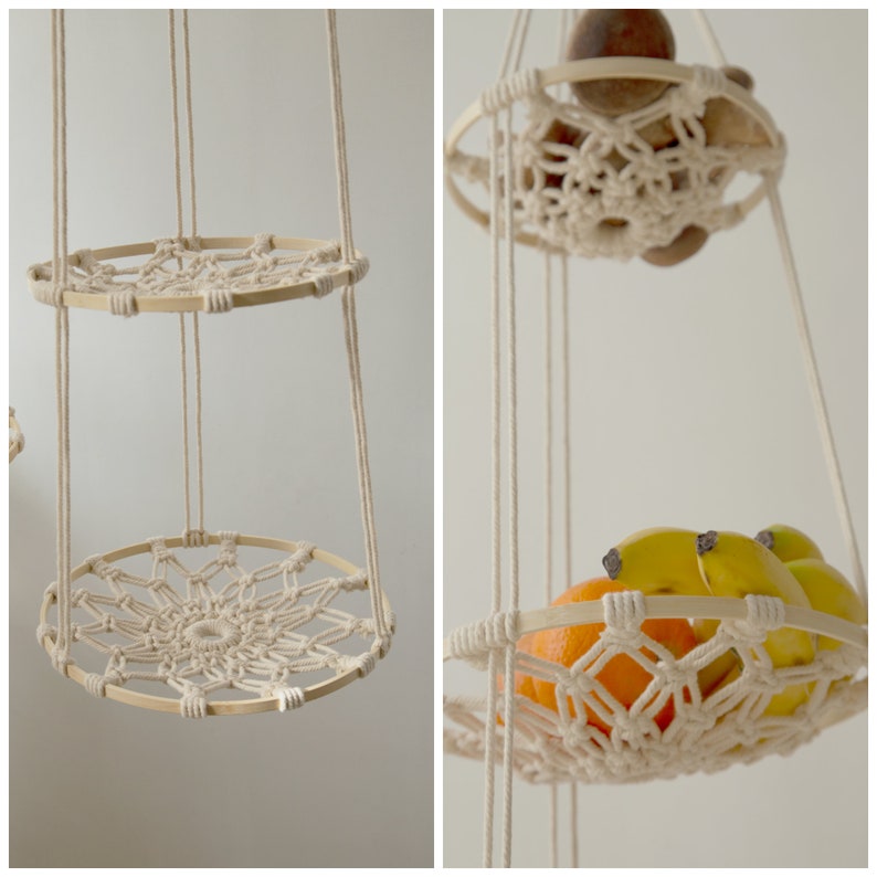 Fruit Hammock Under Hanging Fruit Basket Obstkorb Etsy