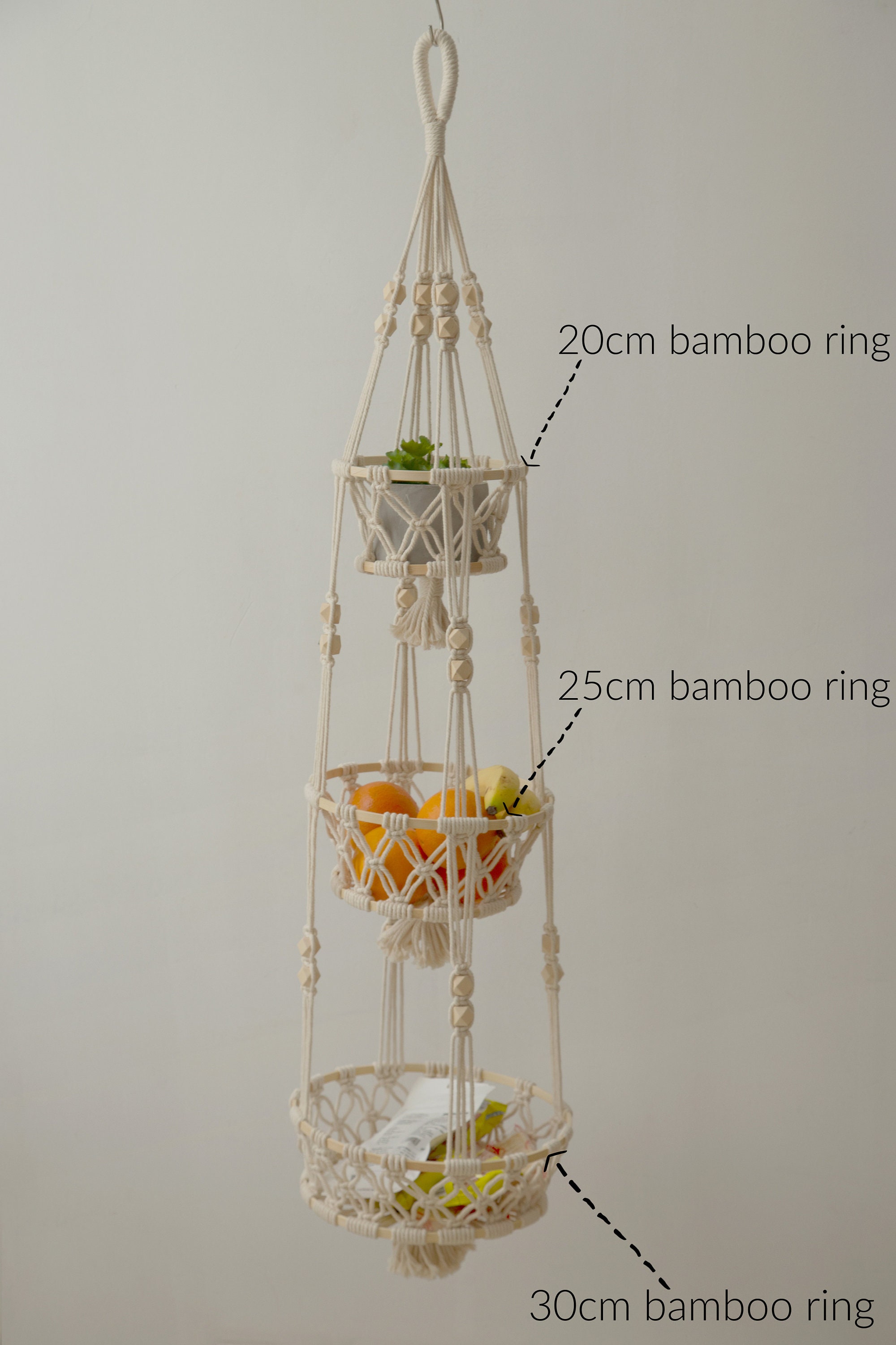 Hanging fruit basket Fruit hammock Macrame hanging basket | Etsy